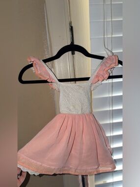 Girls' Coral and White Ruffle Sea Princess Dress